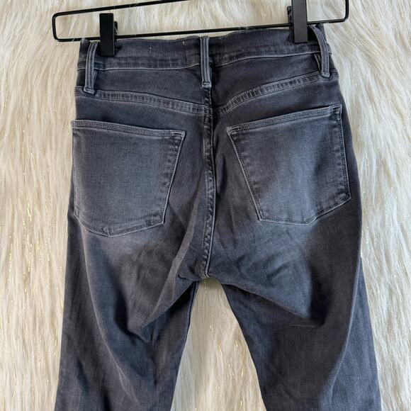 Frame Denim Womens Le High Skinny Ankle Jeans Gray Raw Hem Stretch 25 - Picture 5 of 9